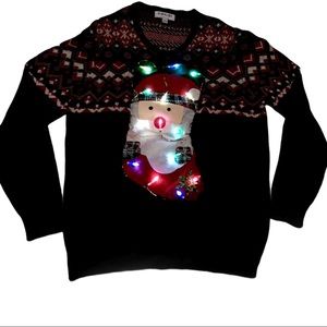 🎅🏻 Festive light up Santa Sweater, Large, Unisex